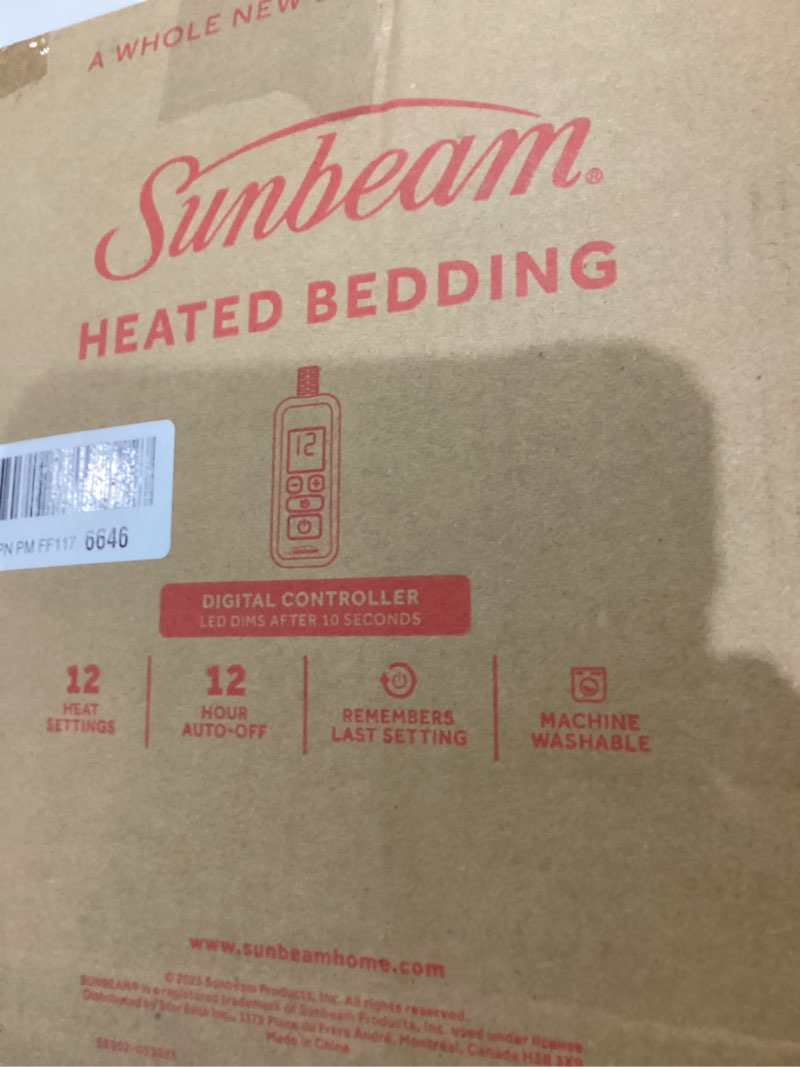 Condition photo showing As Is for Sunbeam Royal Ultra Fleece Heated Electric Blanket Full Size, 84" x 72", 12 Heat Settings, 12-Hour Selectable Auto Shut-Off, Fast Heating, Machine Washable, Warm and Cozy, Indigo Indigo Full