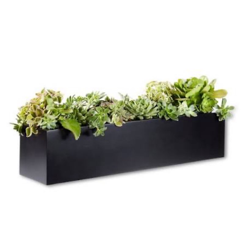 Style Selections Rectangle 23.5-in W x 8.03-in L x 6.02-in H Black Recycled plastic Indoor/Outdoor