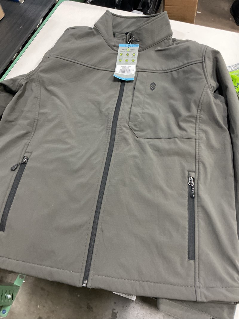 Condition photo showing New/Like New for free country mens pewter full zip long sleeve wind resistant comfort jacket s l