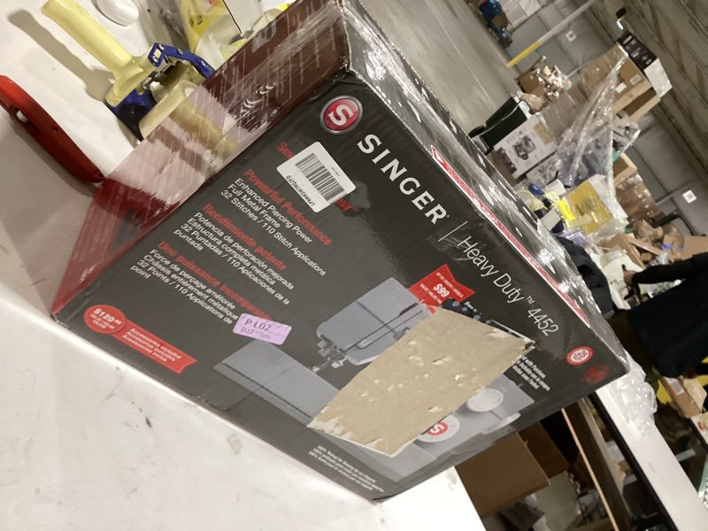 Condition photo showing As Is for SINGER Heavy Duty 4452 High-Speed Sewing Machine with Accessory Kit | Strong Motor with Enhanced Pie