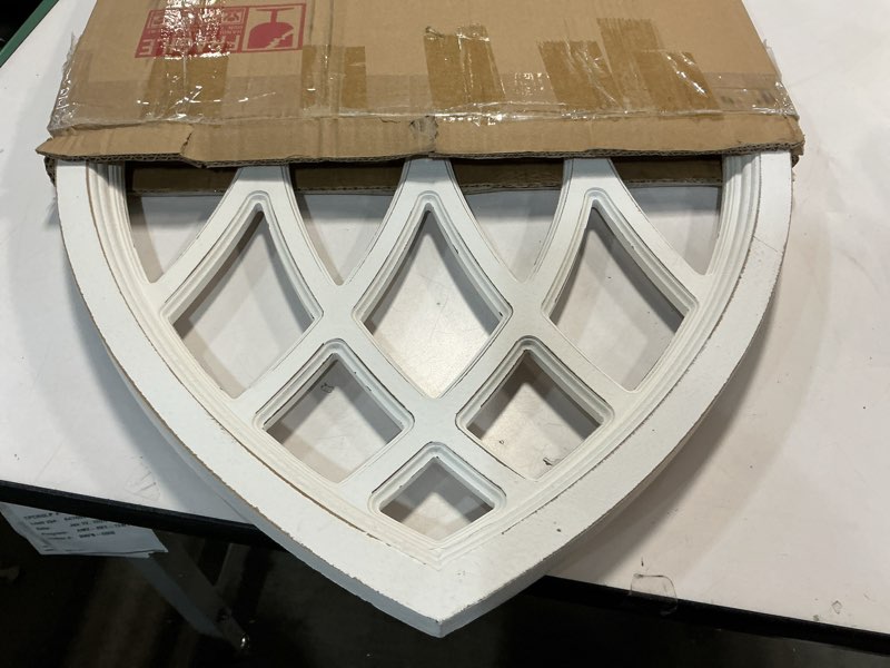 Condition photo showing Good Condition for Sintosin Rustic Arched Window Frame 20 x 32 Inch, Hanging Distressed White Window Pane Wall Decor, Farmhouse Window Frame Decor, Wooden Cathedral Window Frames for Wall Decor Living Room Christmas