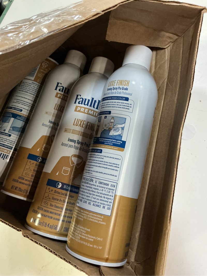 Condition photo showing Good Condition for faultless premium luxe spray starch (20 oz, 4 pack) spray starch for ironing that makes your clothes new again, use as a spray on starch that reduces ironing time with no flaking, sticking or clogging 20 fl oz (pack of 4) 4 pack