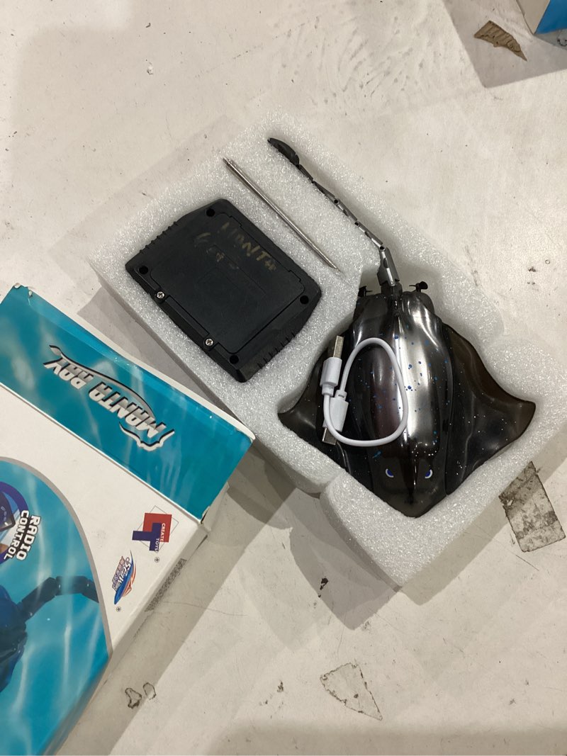 Condition photo showing Good Condition for pool toys remote control stingray diving into water high simulation robot manta ray lights rechargeable battery remote control bathtub summer pool toys great gift rc boat for 8-12 year kids black