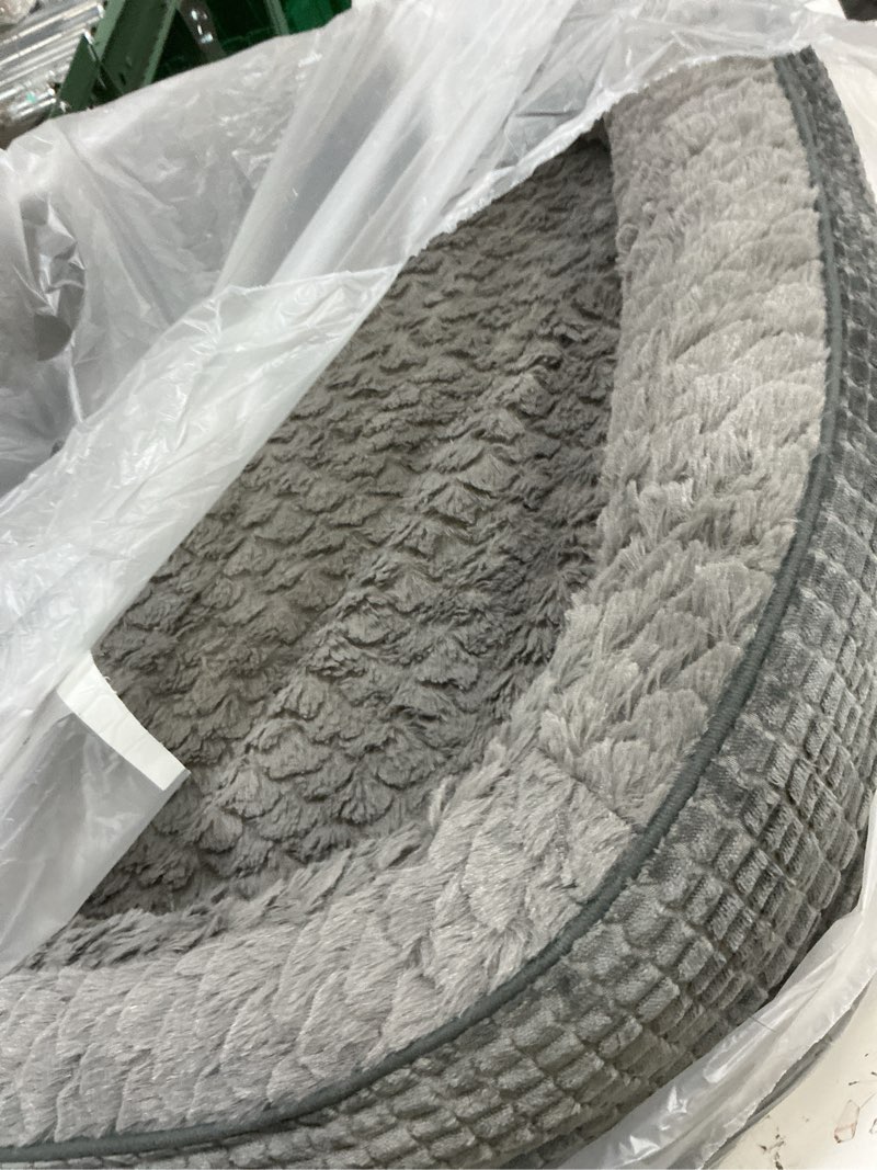 Condition photo showing As Is for JOEJOY Orthopedic Dog Bed for Medium Dogs, Egg-Crate Memory Foam Pet Bed with Bolster Sides, Waterproof Lining, Removable Washable Cover & Non-Slip Bottom, Grey M(28"x 23"x 6") Grey