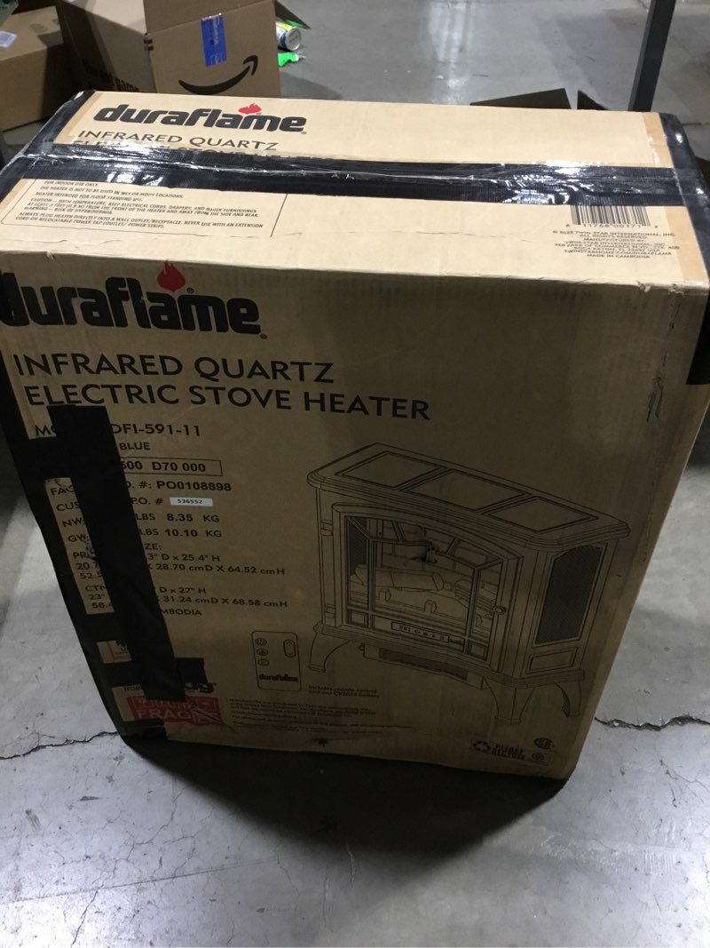 Condition photo showing New/Like New for duraflame Infrared Quartz Electric Stove Heater - DFI-591-11 - Sky Blue