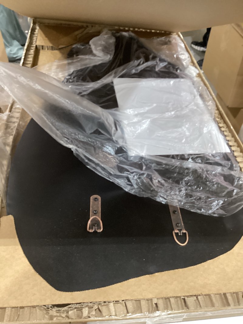 Condition photo showing As Is for Irregular Asymmetrical Wall Mirror for Living Room Bathroom Entryway, Modern Decorative Mirror Hanging (Hook Style, 32'' x 18'') Frameless 32"L x 18"W