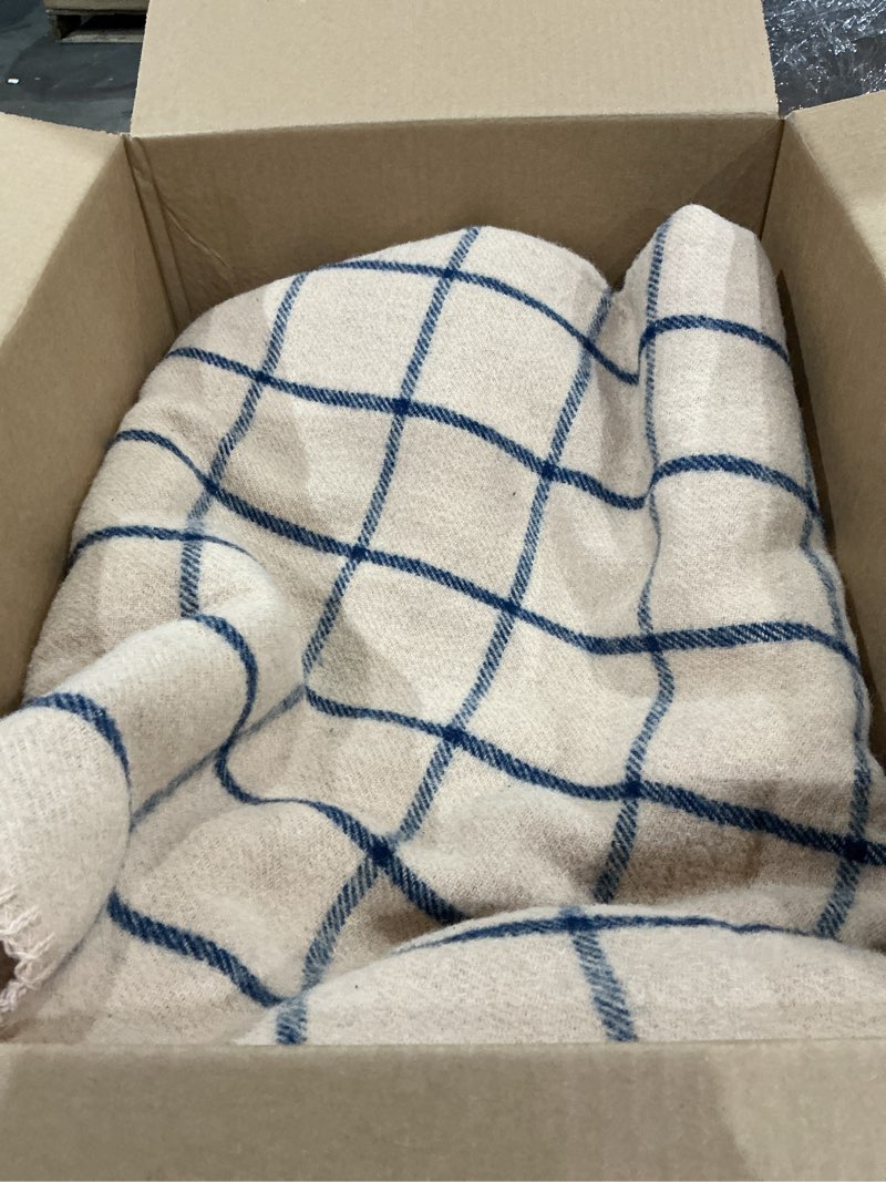 Condition photo showing As Is for chubbuck 100% wool blanket camping (60" x 84") - large warm blankets for camping, emergency, outdoor concerts and home use - fire retardant blanket, soft and warm blankets for winter (scotch)