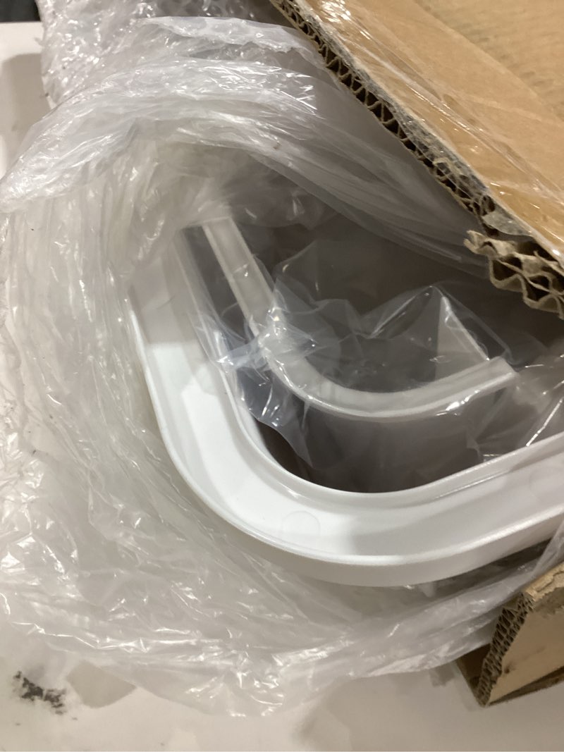 Condition photo showing Good Condition for Stainless Steel Cat Litter Box with Lid, 180° Flip-Top XL Extra Large Enclosed Litter Box, Covered Metal High Sided Litter Pan with Steps & Scoop, Easy Cleaning, Odor Control,Non-Sticky-White Flip Top White