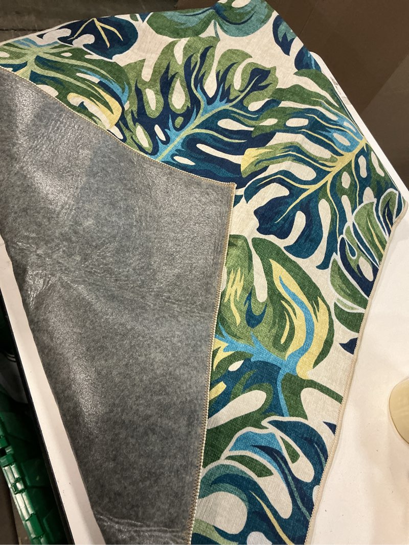 Condition photo showing Good Condition for wonnitar 2x3 kitchen sink rug, machine washable blue bathroom leaf rugs, monstera coastal non-skid bedside accent mat, non-shedding low pile floor carpet for entry doormat bedroom laundry 2' x 3' (rectangular) blue & navy