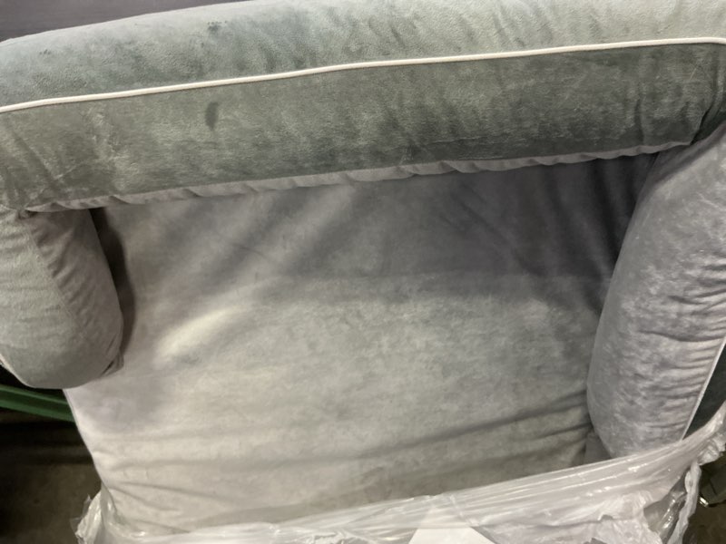 Condition photo showing As Is for Extra Large Dog Bed, Orthopedic Dog Bed with Cooling Gel Memory Foam, Waterproof XL Pet Bed with Removable Washable Cover, 42" Pet Sofa Couch Dutch Velvet with Bone Toy, Light Gray Light Grey X-Large(42"L x 30"W x 9.5"Th)