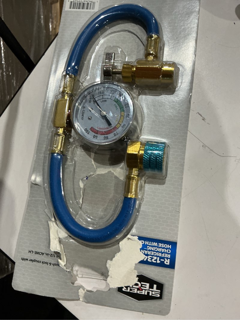 Condition photo showing Good Condition for super tech r-1234yf refrigerant charging hose with gauge