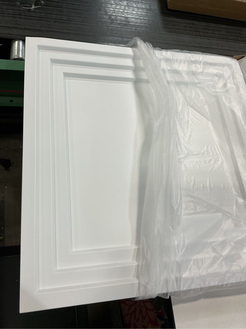 Condition photo showing New/Like New for 3d Pack of 12 24 x 24 inch airtight PVC hanging ceiling tiles for air decoration, 2 x 2 feet 3D modern ceiling panel for hanging grid, white color