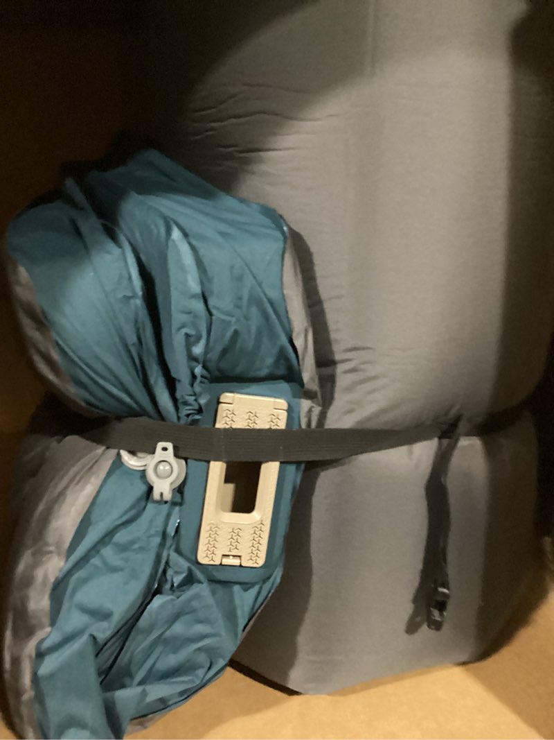 Condition photo showing As Is for camping air mattress tesla model y mattress 4" ultra thick suv air mattress for tesla model y mattress self inflating sleeping bed portable suv air mattress car bed camping blue