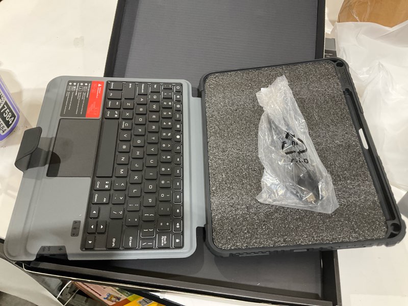 Condition photo showing Good Condition for Nillkin Protective iPad A16 11th 10th Gen Case with Keyboard, Portrait/Landscape Modes, Detachable Backlit Keyboard with Larger Trackpad, Camera Cover& Pencil Holder for iPad 11th 2025/10th 2022 10.9" For iPad 10.9 inch (10th/11th Gen A16 2022/2025) Backlit Keyboard - Black