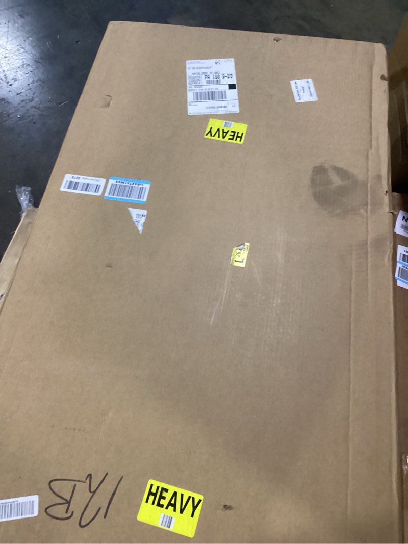 Condition photo showing As Is for JUSTOGO 39.4" Console Table, Industrial Entryway Table Triangle Design for Living Room, Narrow Wood Sofa Tables for Hallway, Entrance, Foyer, Modern Accent Furniture Home Decor, Rustic Brown