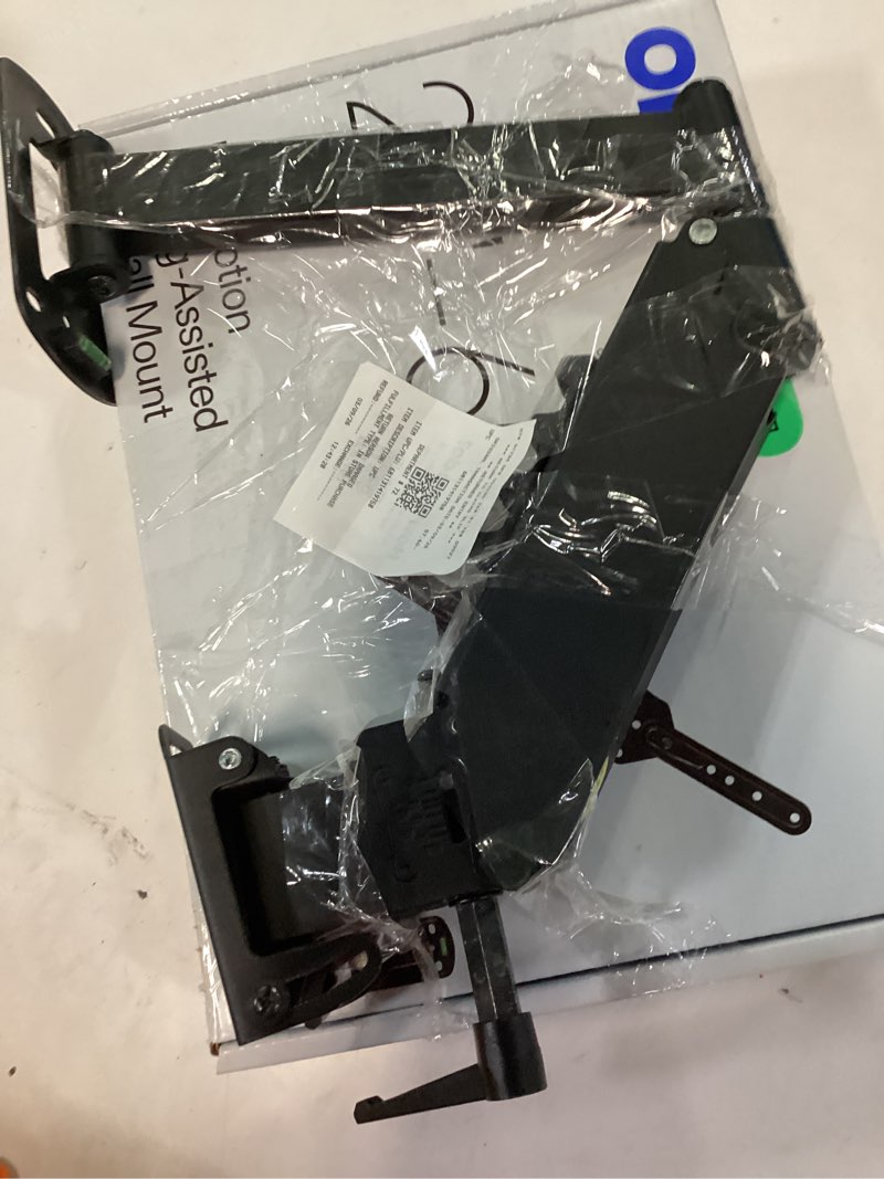 Condition photo showing As Is for onn spring assisted full motion mount for 24  to 65  tvs  etl listed  holds upto 66 lbs