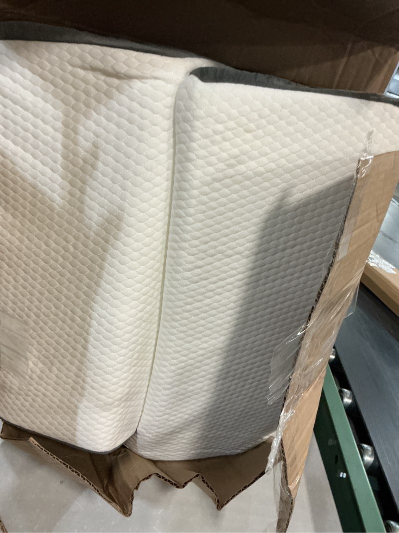Condition photo showing As Is for 4pcs wedge pillow set for after surgery, orthopedic bed wedge pillow for back pain relief, sitting up in bed, acid reflux, adjustable post surgery pillows for gerd, snoring, white/grey