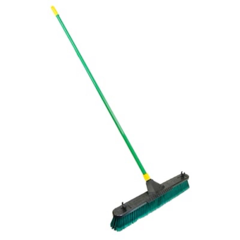 quickie bulldozer 24-in heavy-duty rough surface green push broom