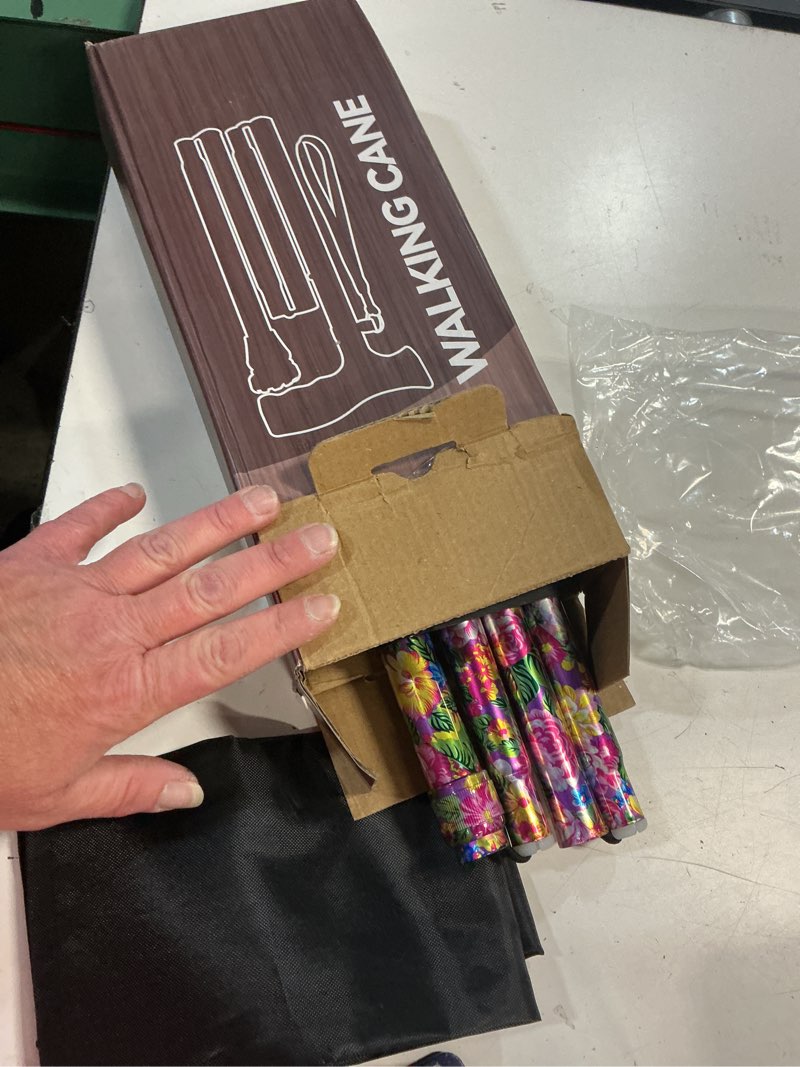 floral canes for women folding cane for stability with non-slip base, adjustable walking cane for seniors - lightweight collapsible walking sticks with t & offset handle