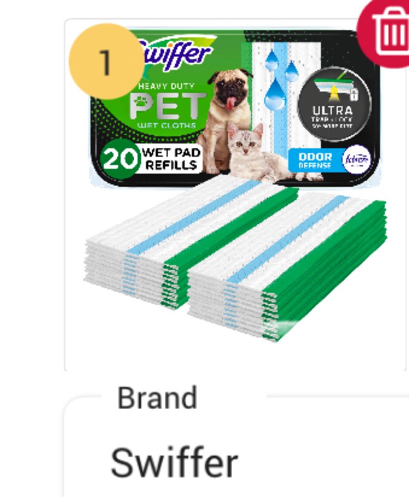 swiffer sweeper pet heavy duty multi-surface wet cloth refills for floor mopping and cleaning, fresh scent, 20 count (packaging may vary) ( total pack of 6)