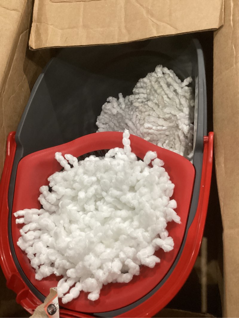Condition photo showing As Is for O-Cedar Easywring Microfiber Spin Mop & Bucket Floor Cleaning System with 3 Extra Refills Spin Mop Bucket with 3 Extra Refills