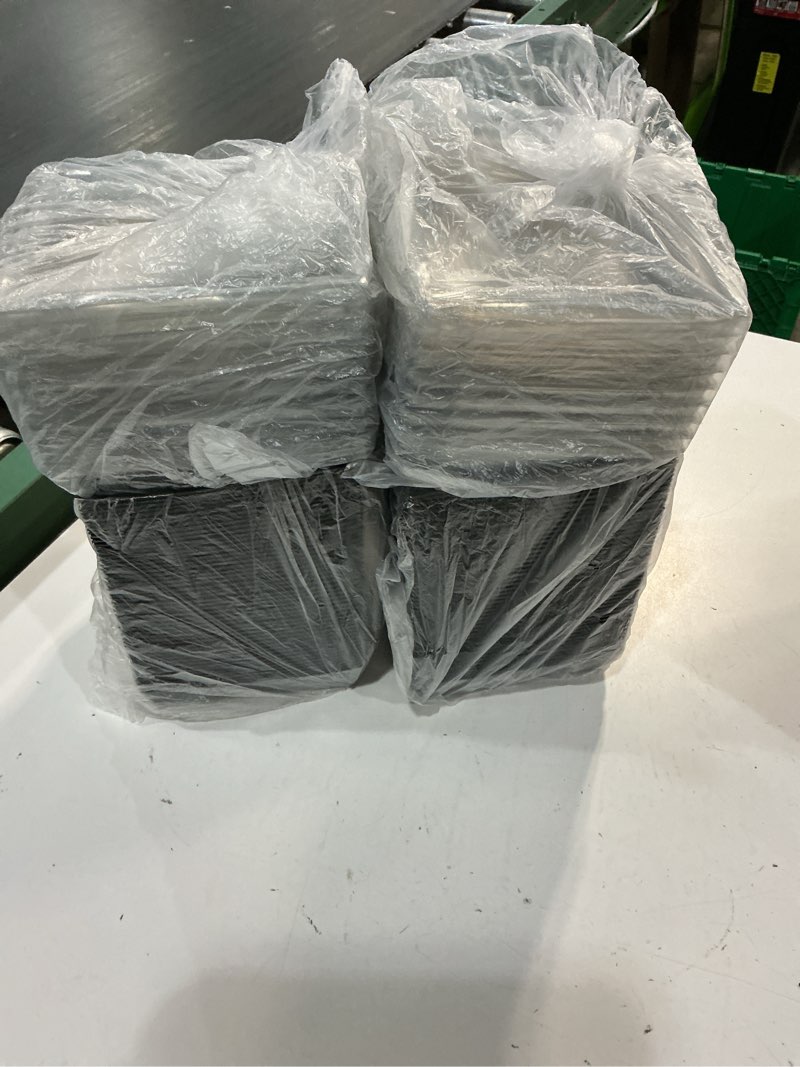 Condition photo showing Good Condition for 100 pack charcuterie boxes with clear lids,disposable to go paper food containers,square disposable charcuterie boxes for sandwich cake slice cookies strawberries,black
