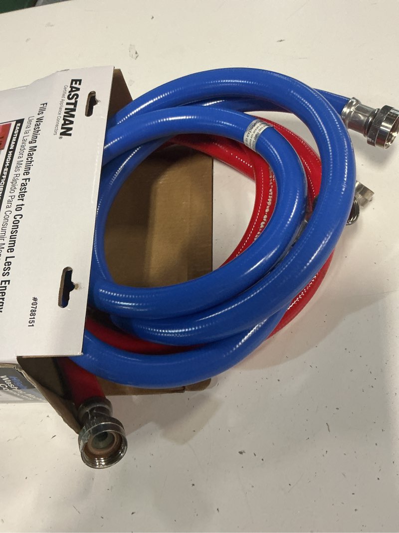 Condition photo showing As Is for eastman 2-pack 6-ft 3/4-in hose thread inlet x 3/4-in hose thread outlet braided stainless steel washing machine connector