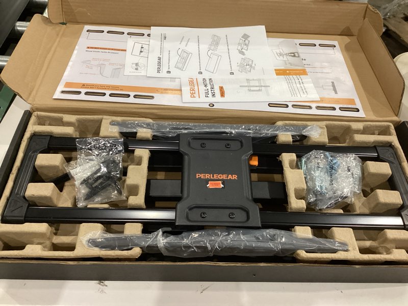 Condition photo showing Good Condition for perlegear ul listed full motion tv wall mount for 42-85 inch tvs up to 132 lbs pglf8, soundbar wall mount compatible with sonos arc and sonos arc ultra pgsm07b