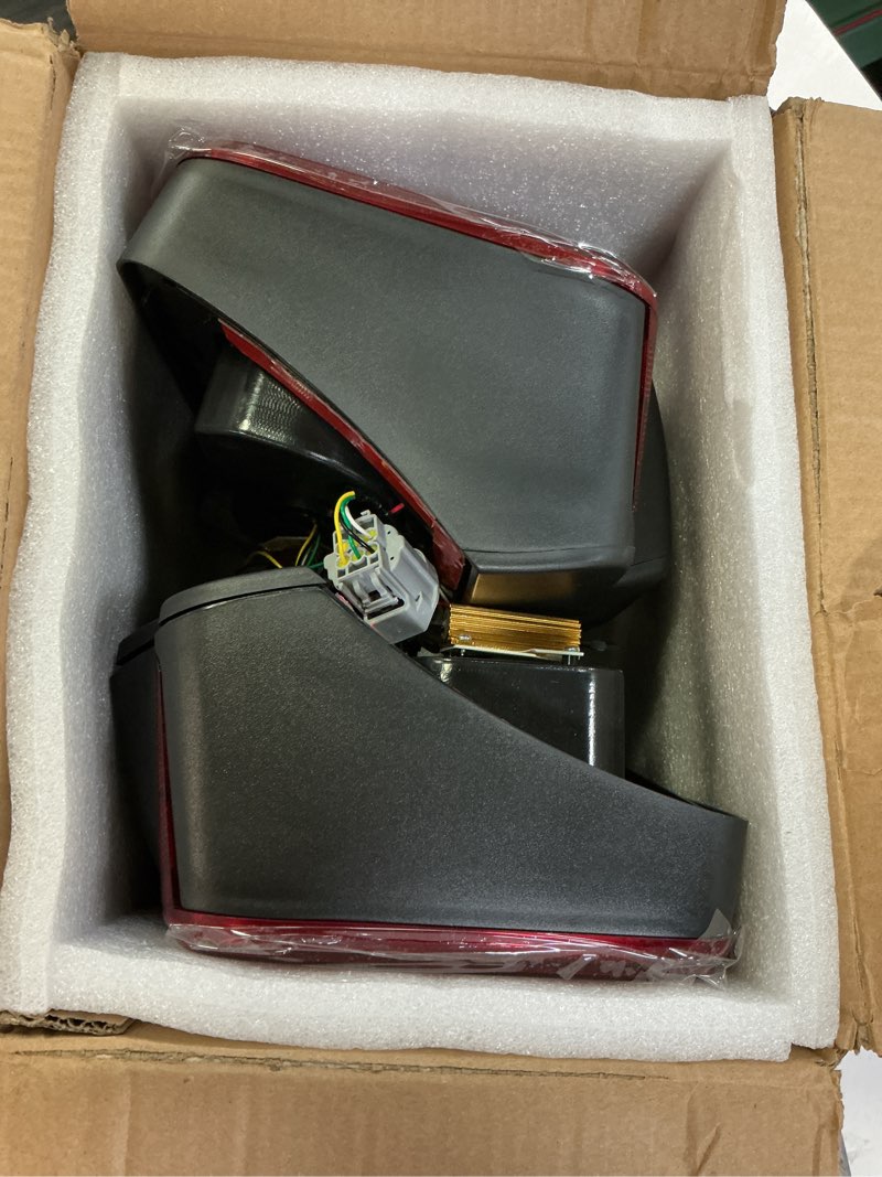 Condition photo showing Good Condition for led tail lights fit for 2007-2018 wrangler jk jku, tunnel shaped design, running, brake, turn signal, reverse light red lenes