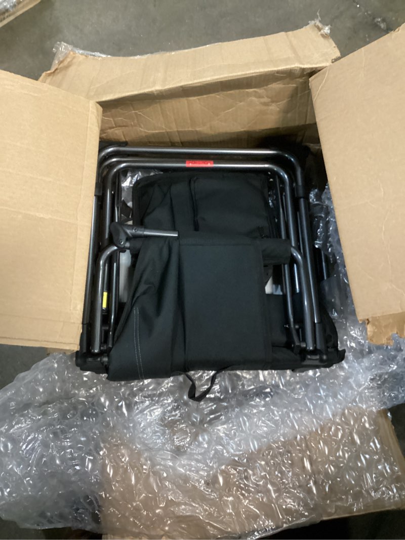 Condition photo showing Good Condition for ever advanced camping directors' chair with side table, portable folding with compact size, breathable & quick dry design heavy duty lawn chair with pocket, 400lbs, textilene mesh, black mesh black mesh