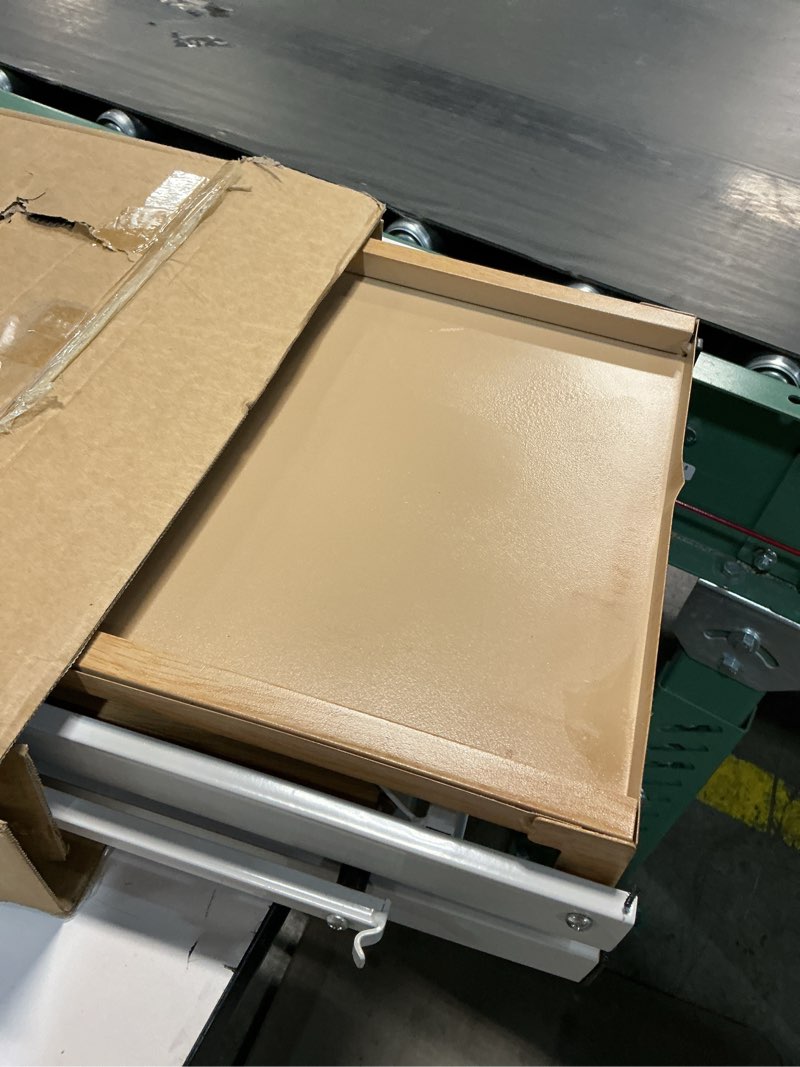 Condition photo showing As Is for 3 Tier Folding Shelf with Wheels, Metal Steel Collapsible Shelves, Folding Bookshelf no Assembly, Portable Folding Storage Shelves, Rolling Standing Utility Rack for Kitchen, Office, Bedroom, Natural Natural 3 Tiers