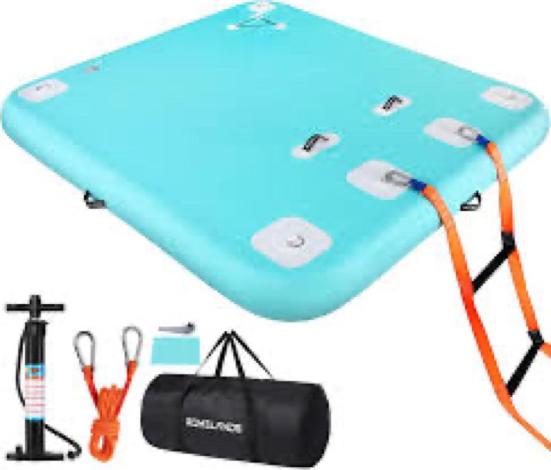 ROMELANDS Inflatable Floating Dock, Swim Platform Floating Island Raft, Large Air Mat Inflatable Wat