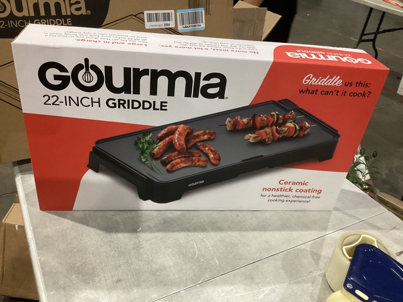 Gourmia 22-Inch XL Electric Griddle Pan - Nonstick Extra Large Ceramic Surface for Breakfast, Pancak