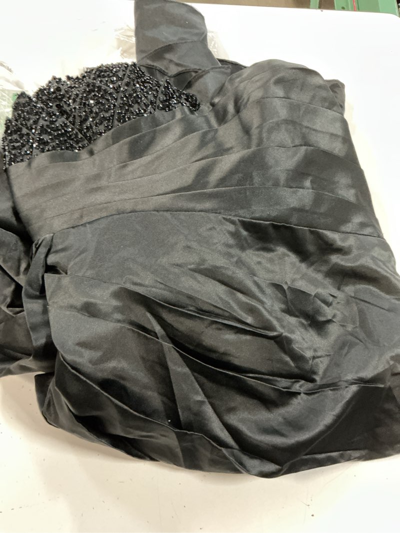 Condition photo showing Good Condition for beaded prom dresses 2025 strapless mermaid spakly formal dresses evening gowns with slit 16 plus black