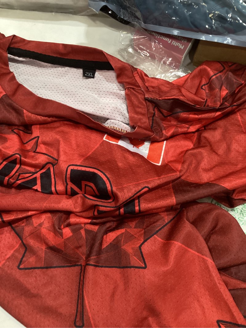 Condition photo showing Good Condition for soccer jersey for men short sleeve training shirt breathable sport casual t shirt for soccer fans xx-large canada red