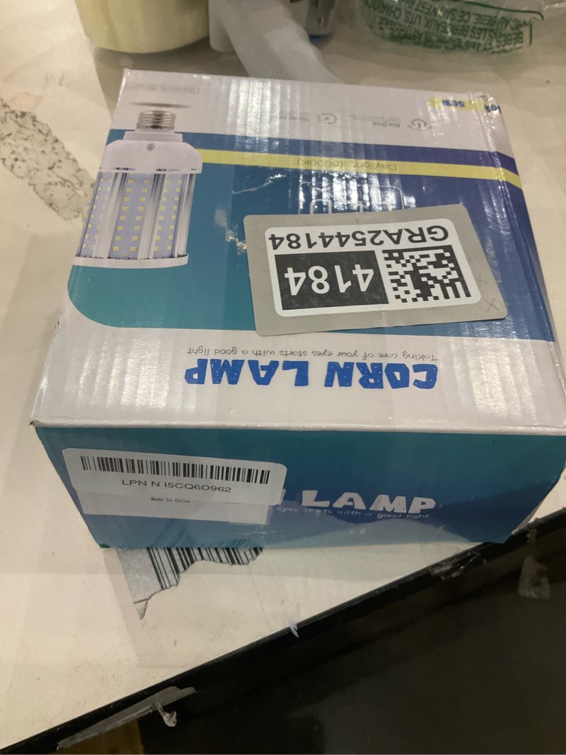 Condition photo showing New/Like New for 50W LED Corn Light Bulb(2 Pack),(490 Watt Equivalent) Fanless E26/E39 Medium/Large Mogul Base LED Cob Lamp 5000K Daylight 6,200LM for Outdoor Indoor Garage Warehouse Factory Workshop Street Backyard 50w 2pack 5000k Corn Bulb