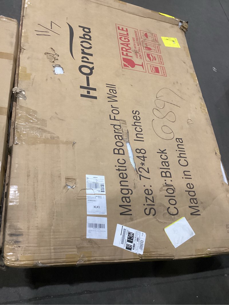 Condition photo showing Good Condition for H-Qprobd 6'x4' Large Magnetic White Board Dry Erase Whiteboard with Black Aluminum Frame, 72"X48" Magnet Presentation Wall Boards for Office, Classroom, School, Home Black 72"X48"