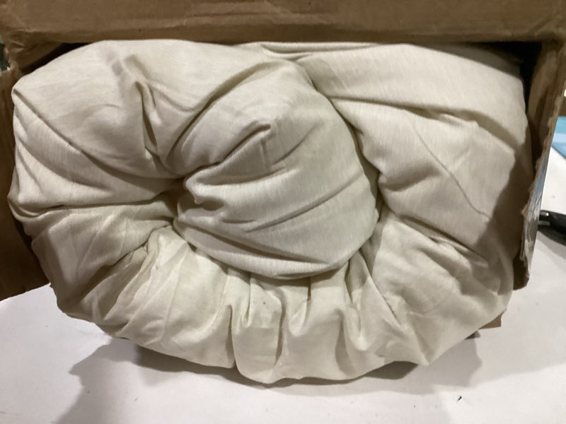 Condition photo showing As Is for Bedsure King Size Comforter Set - Beige King Comforter Set, Soft Bedding for All Seasons, Cationic Dyed Bedding Set, 3 Pieces, 1 Comforter (104"x90") and 2 Pillow Shams (20"x36"+2") King 05 - Beige