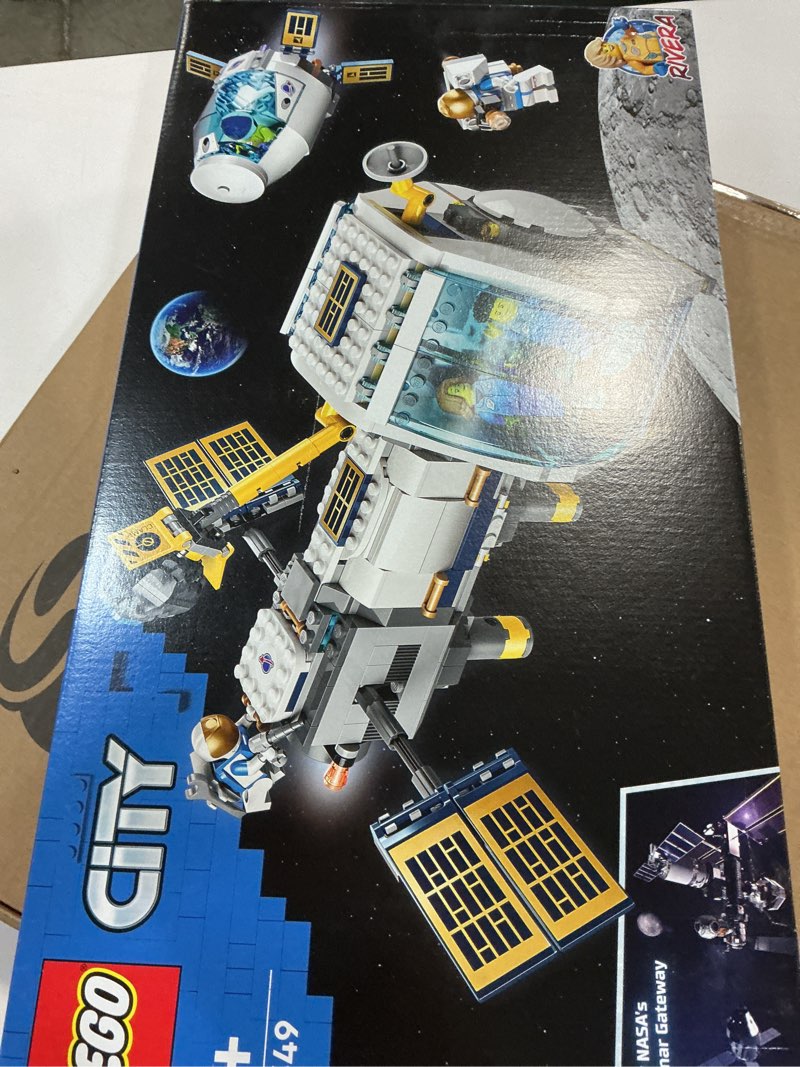 Condition photo showing New/Like New for LEGO City Lunar Space Station, 60349 NASA Inspired Building Toy, Model Set with Docking Capsule, Labs and 5 Astronaut Minifigures Standard Packaging