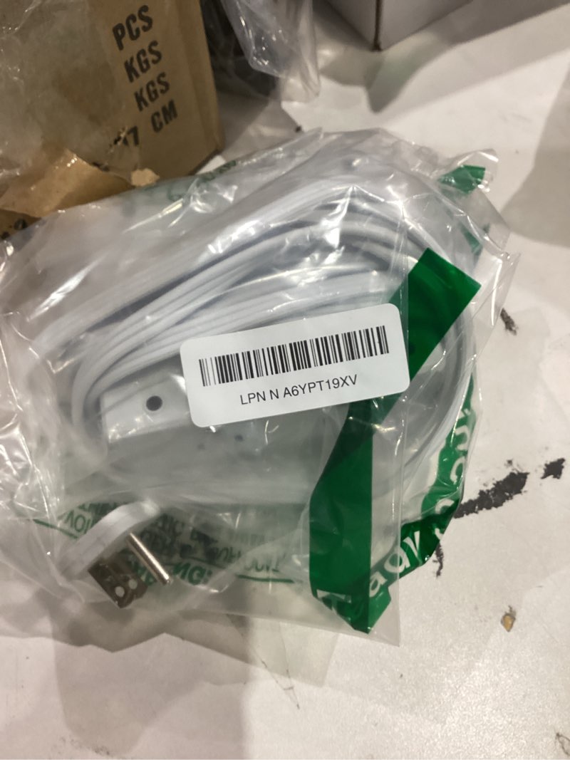 Condition photo showing As Is for 10Ft Extension Cord with Multiple Outlets, Flat Plug Surge Protector Power Strip 10 Ft Long Cord, 8 Outlets & 4 USB Ports (2 USB C), Desk Charging Station for Home Office, College Dorm Room Essentials 10FT-15W Standard Charge White