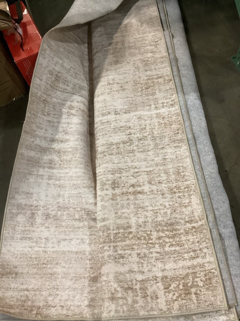 Condition photo showing Good Condition for 10x14 area rugs living room: washable large neutral beige rug abstract soft modern stain resistant indoor floor non-slip carpet for bedroom nursery kids office playroom dining room under table home