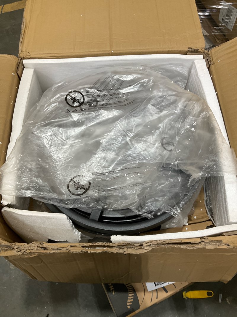 Condition photo showing As Is for Bar Stools, Modern Counter Height Barstools Set of 2, 25" Faux Leather Round Swivel Bar Stools with Back, Upholstered Metal Bar Chairs for Kitchen Island, Kitchen Counter, Pub, Grey