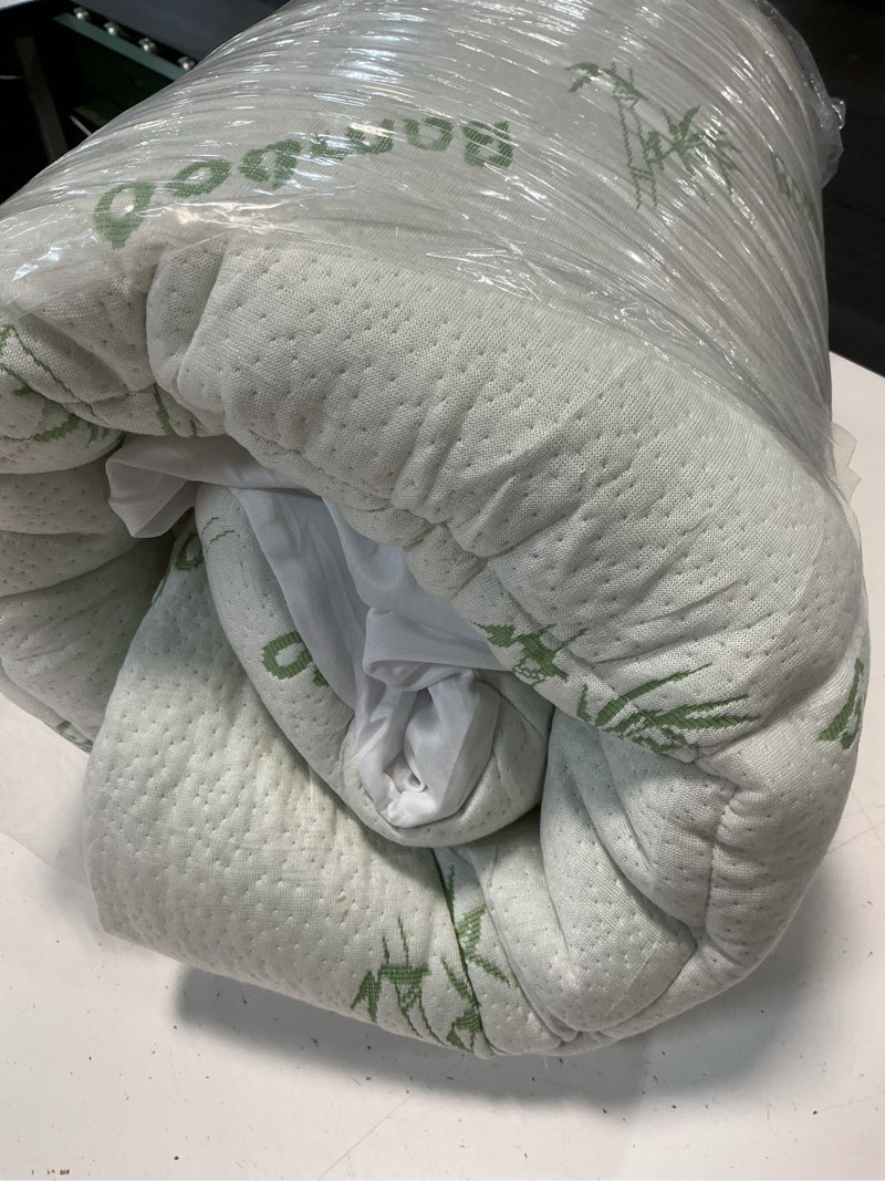 Condition photo showing Good Condition for ultra soft full size mattress topper - viscose made from bamboo pillow top mattress pad for back pain relief - naturally cooling for hot sleepers, green green full