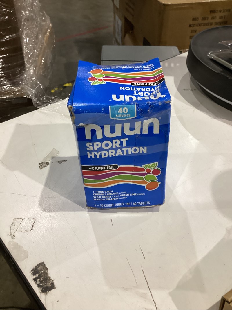 Condition photo showing Good Condition for Nuun Sport Electrolyte Tablets with Caffeine from Green Tea Extract, Magnesium, Calcium, Potassium, Chloride & Sodium, Gluten Free & Vegan, Mixed Flavors, 4 Pack (40 Servings Total) Mixed Flavors - With Caffeine 40 Count (Pack of 1)