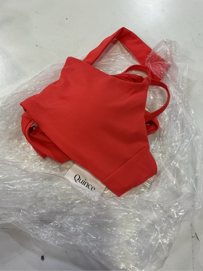 Condition photo showing Good Condition for 1 pc italian scoop neck bikini top, s, sunset orange