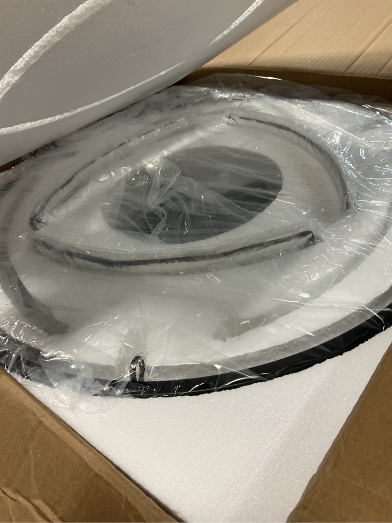 Condition photo showing Good Condition for Modern Dining Room Chandelier 22” Black Textured Glass Chandelier Luxury Drum Crystal Light Fixture Farmhouse Round Hanging Lighting for Dining Room Kitchen Island Living Room Hallway Bedroom