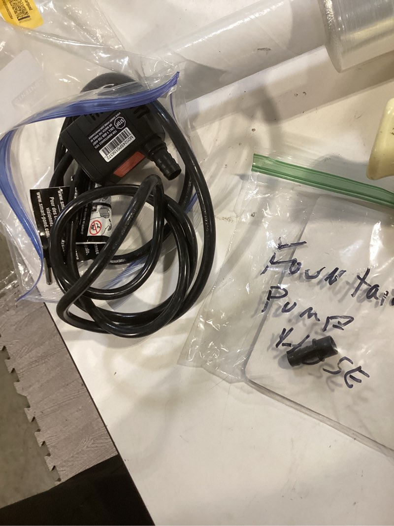 Condition photo showing As Is for smartpond low water shut-off 80 -gph submersible corded electric fountain pump