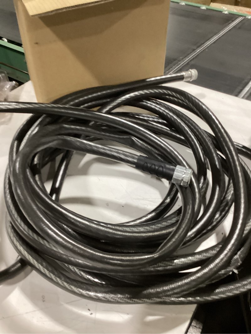 Condition photo showing As Is for similar to water hose continental contitech ¾” x 100’ black rubber - industrial grade - us made