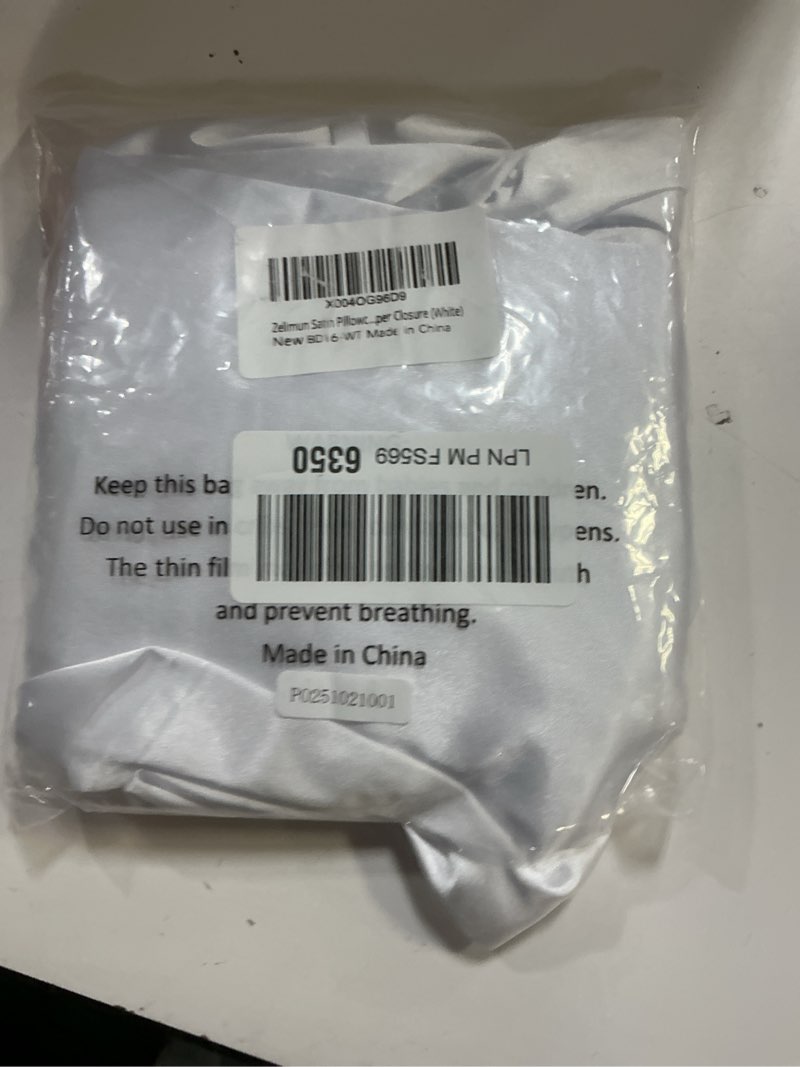 Condition photo showing New/Like New for Satin Pillowcase for Cervical Pillows, (Cover Only) Fit for Orthopedic Neck Support Pillow, Silky Smooth Pillowcase Cover with Zipper Closure (White)