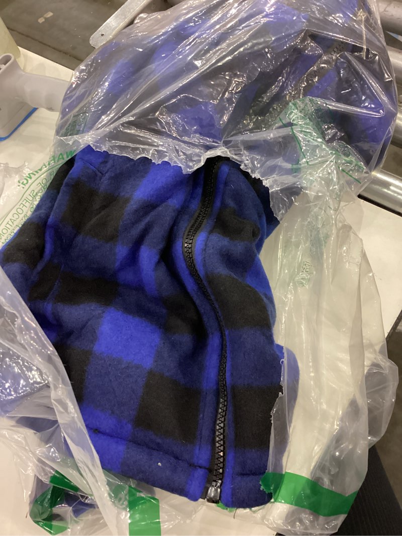 Condition photo showing New/Like New for V VALANCH Boys Flannel Jacket Hooded Fleece Lined Zip-up Hoodies Plaid Coat for Kids Dark Blue Black Plaid 6-7 Years